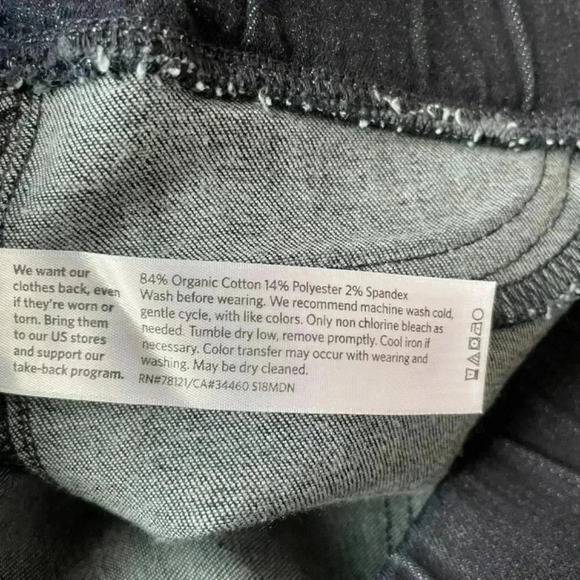 Eileen Fisher Jean Pants Size Medium Petite MP Dark Wash Elastic Waist Mid Rise - Picture 9 of 9